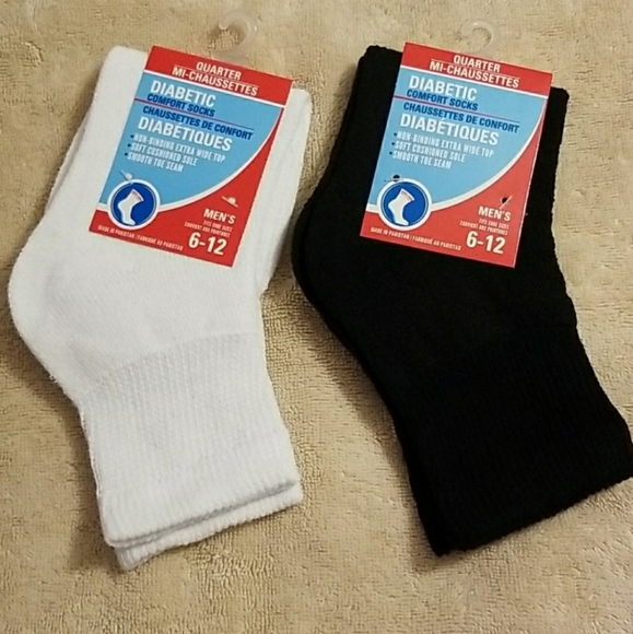 NEW 4 Pair Men's Diabetic Comfort Quarter Socks - Picture 7 of 16